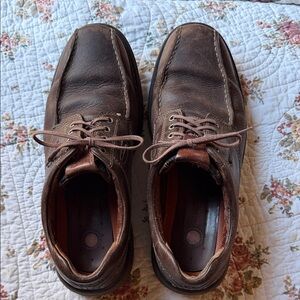 Clarks Dark Brown Leather Oxfords